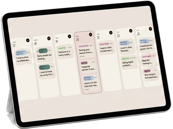 A look inside Pillar — the planner shown on an iPad